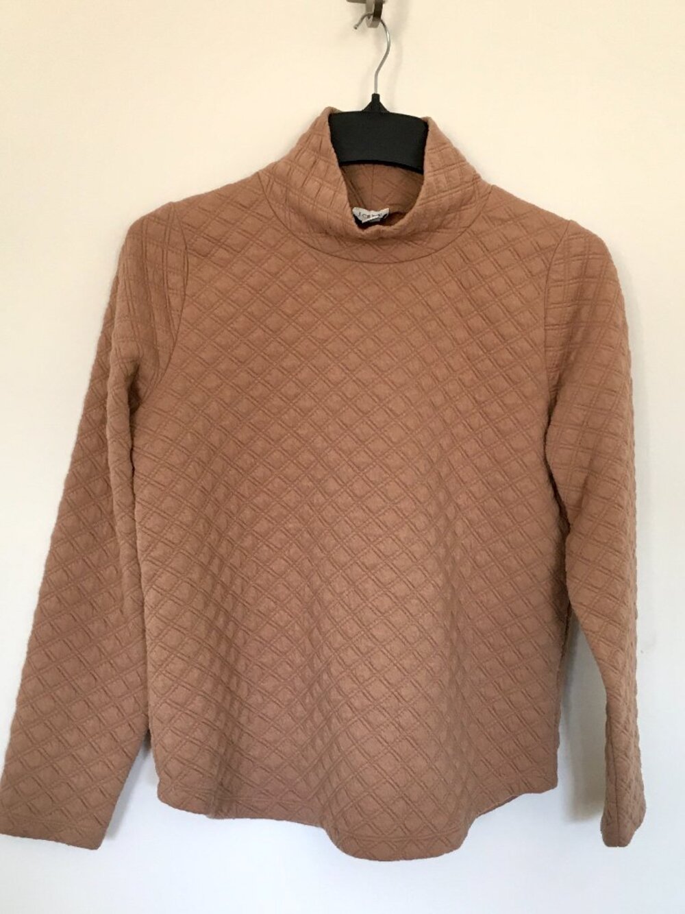 J. Crew Women's Brown Quilted Mock Neck Pullover Long Sleeve Sweater size S
